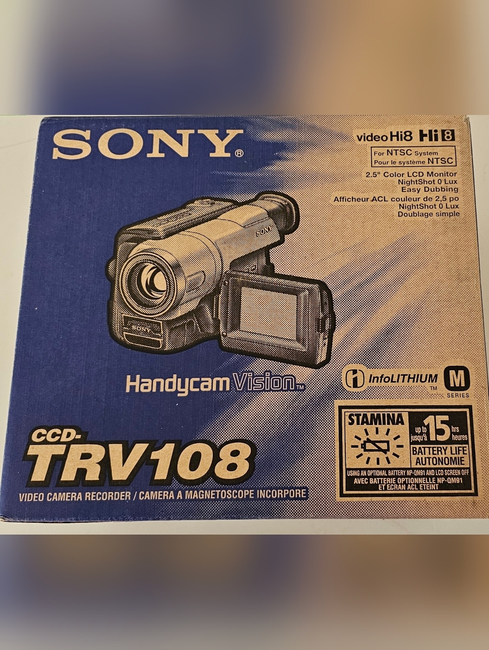 SONY Handycam CCD-TRV108 Video Camera Recorder HI 8 Z for NTSC System New In BOX